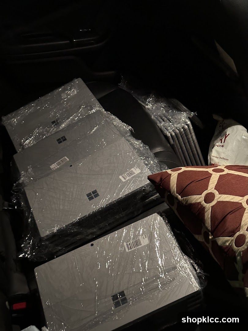 Laptops in car trunk