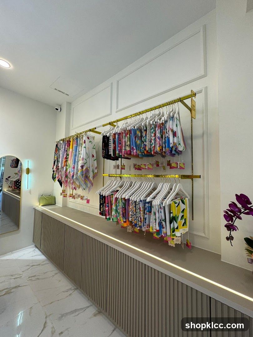 Store Interior with Hanging Scarves