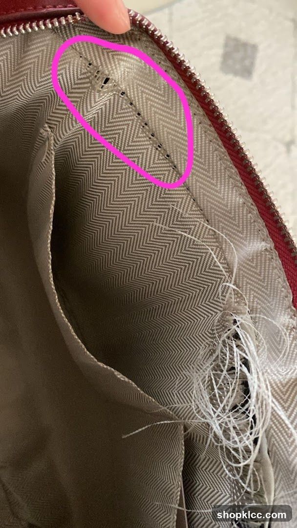 Damaged Bag Lining