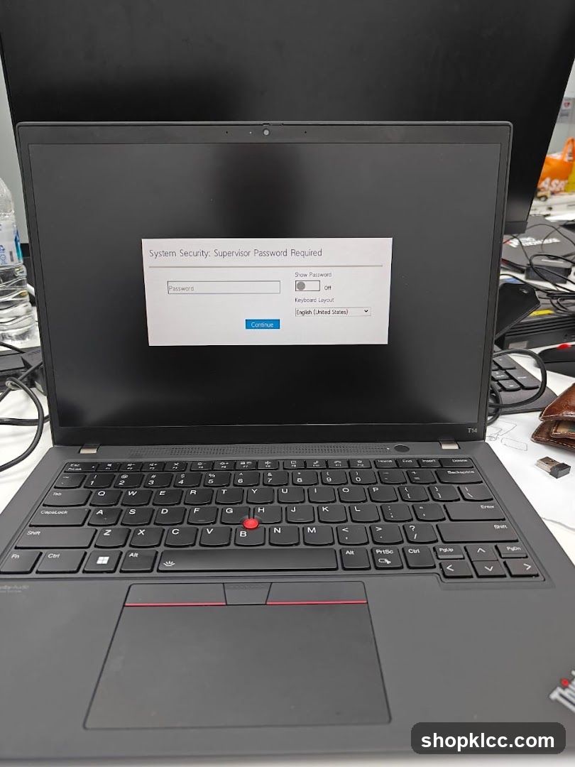 Laptop with Supervisor Password Prompt