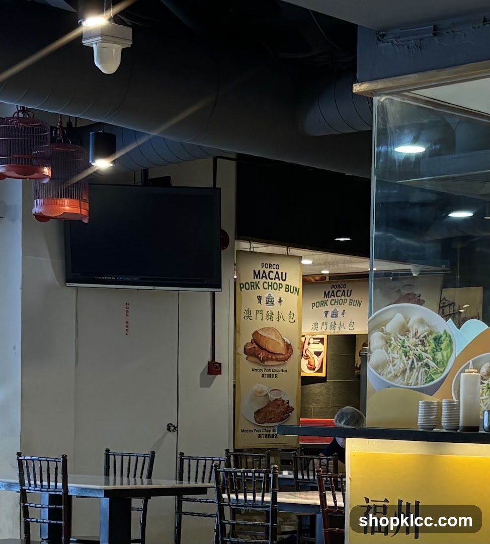 Restaurant Interior with Food Advertisements