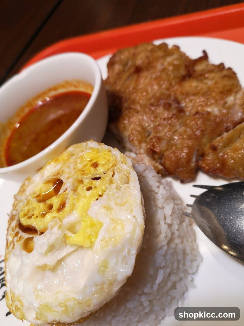 Fried Egg and Chicken Rice