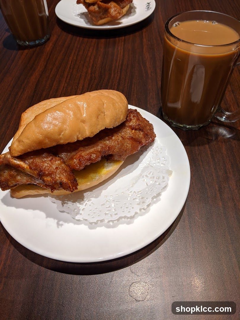 Pork Chop Bun and Coffee