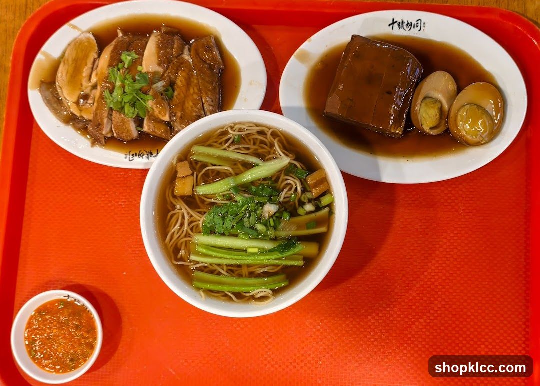 Food Tray with Noodles and Sides