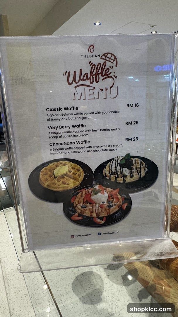 The Bean Waffle Menu