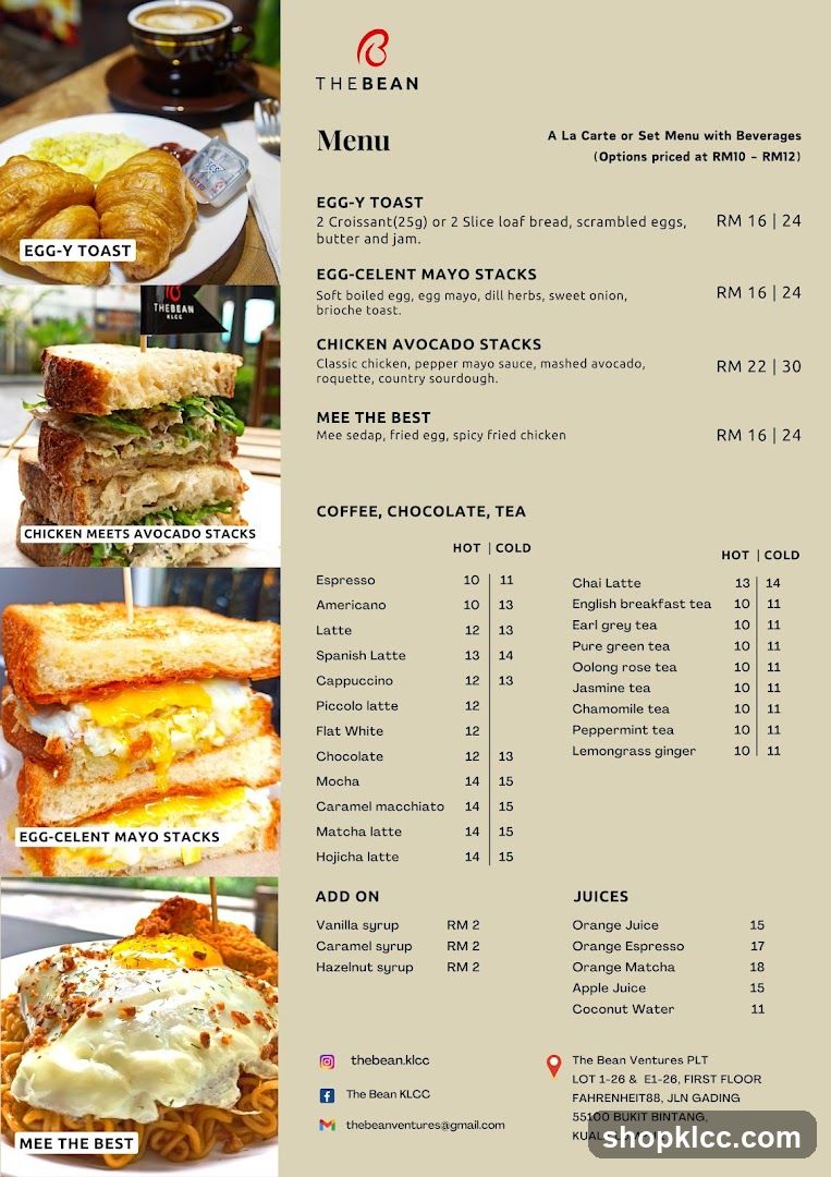 The Bean Menu & Food Display