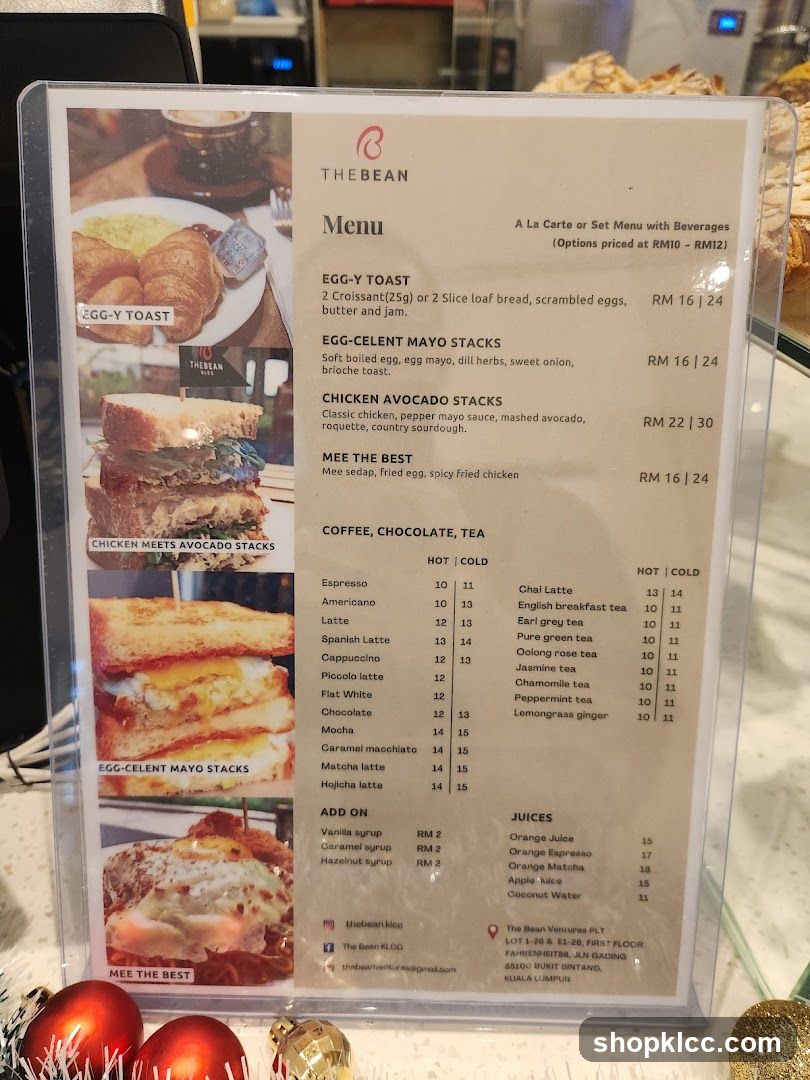 The Bean Menu