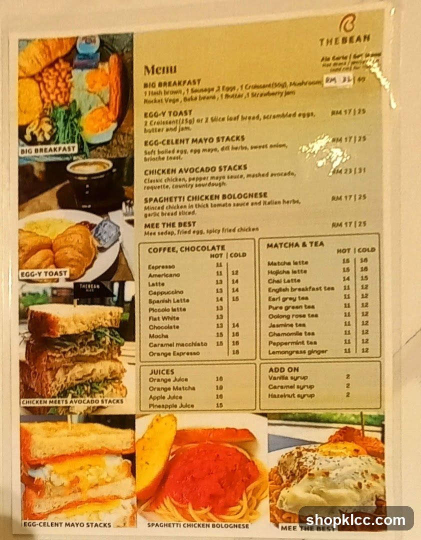 The Bean Menu