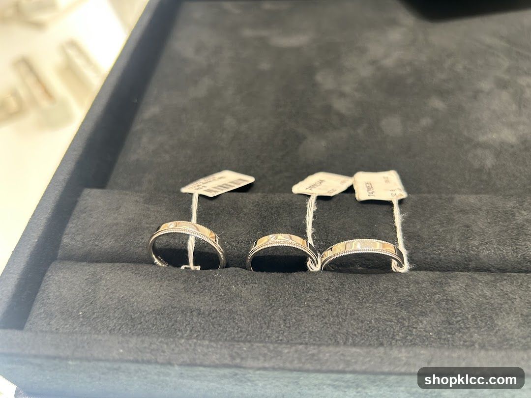 Rings in display case