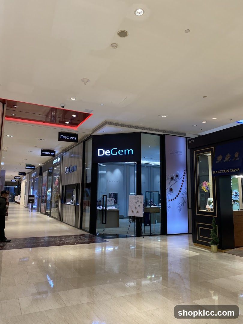 Shopping Mall Corridor with Storefronts
