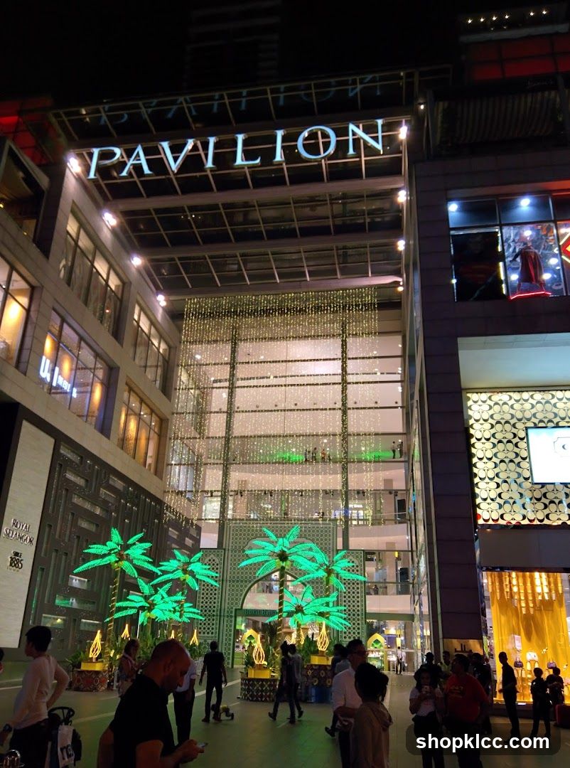 Pavilion Mall Entrance at Night