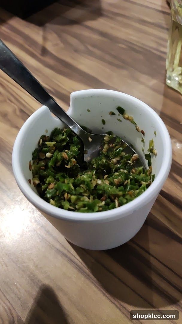 Chopped Green Chilies with Seeds