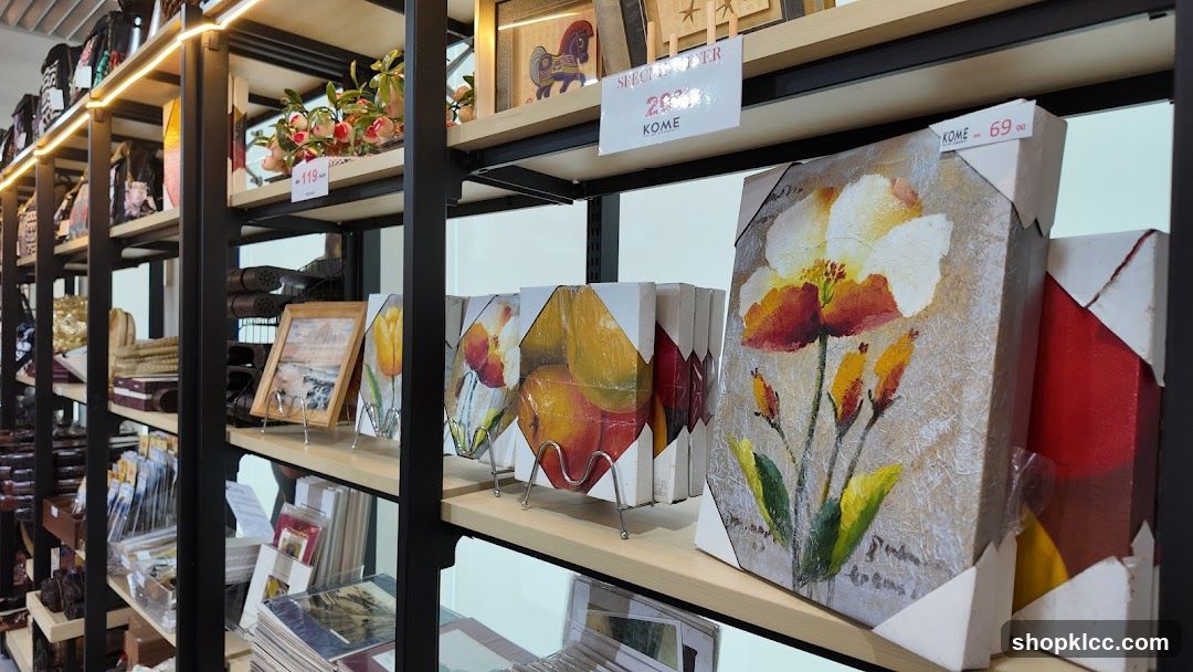 Art and Decor Items on Shelves