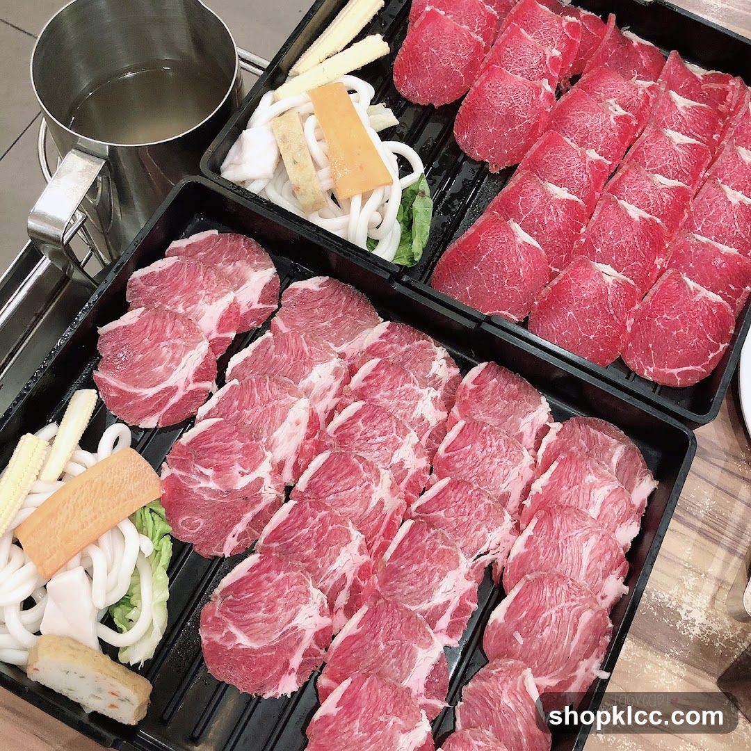 Raw Meat and Ingredients for Hot Pot