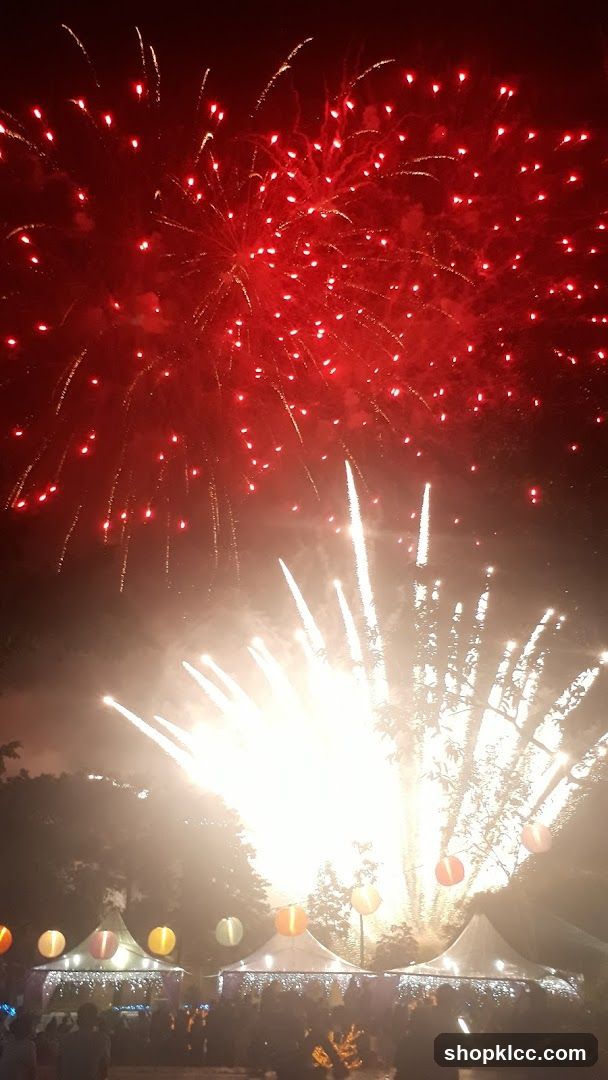 Fireworks Display Over Tents