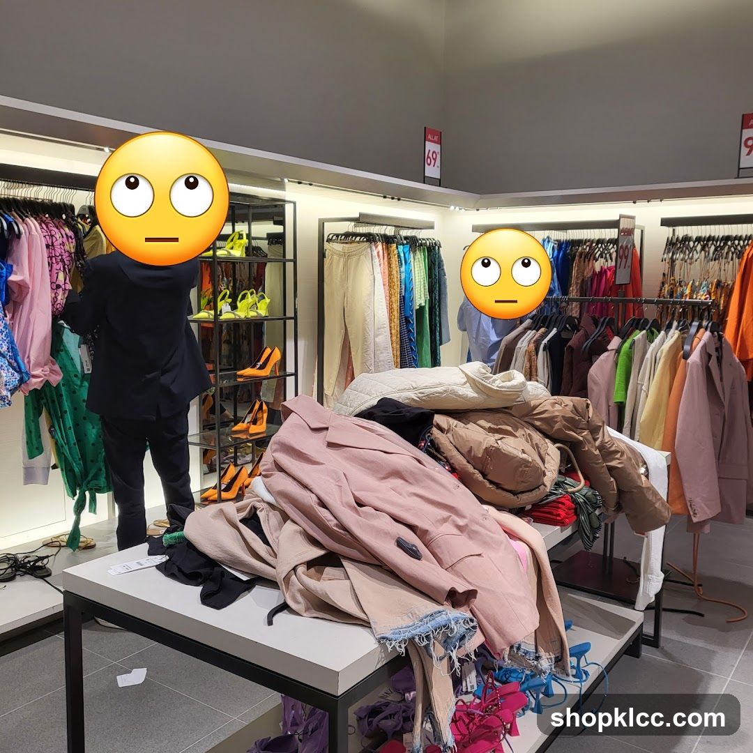 Messy Clothing Store Display
