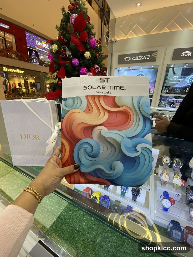 Shopping bags and watches