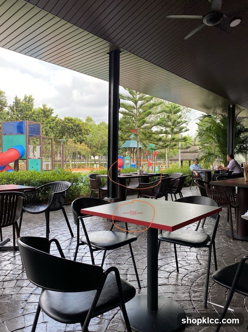 Outdoor Seating Area with Playground View