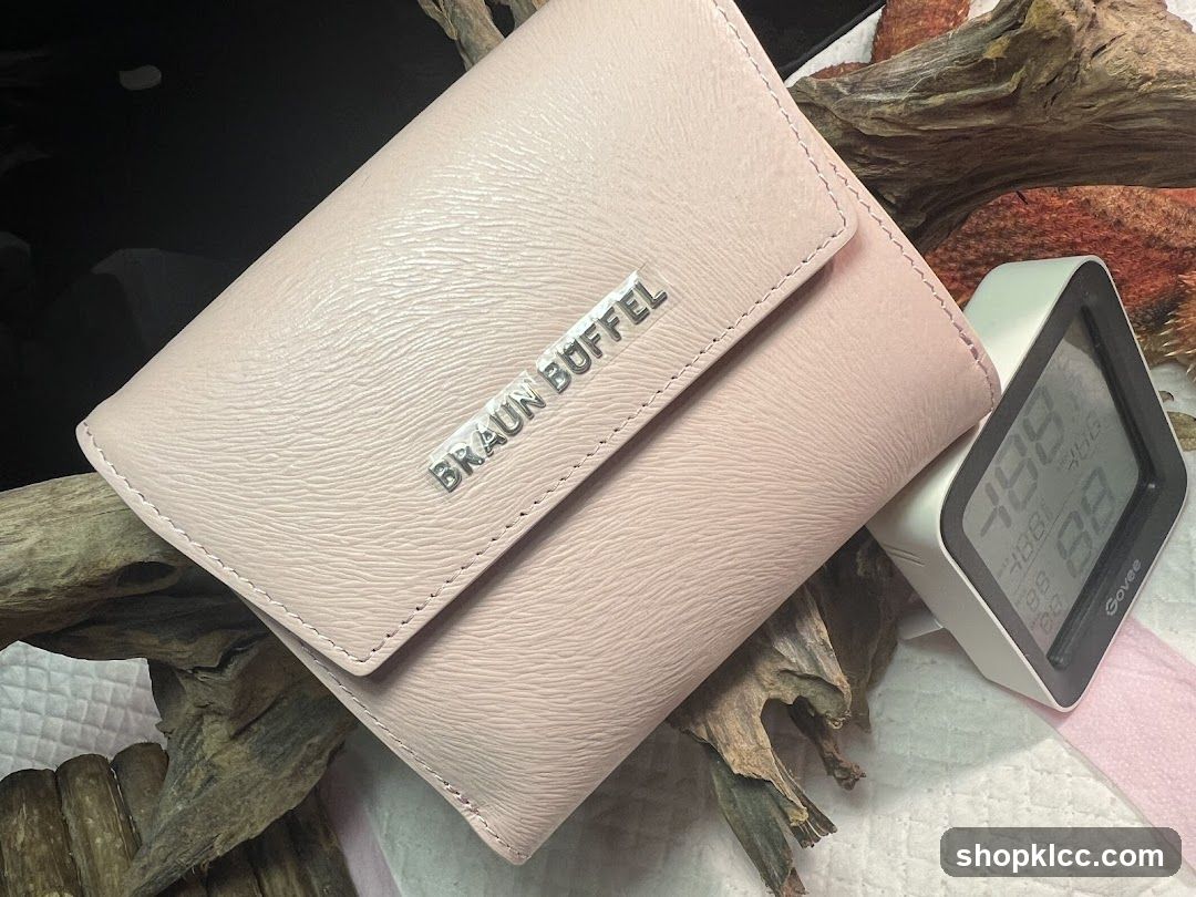 Pink Leather Wallet with Braun Buffel Logo