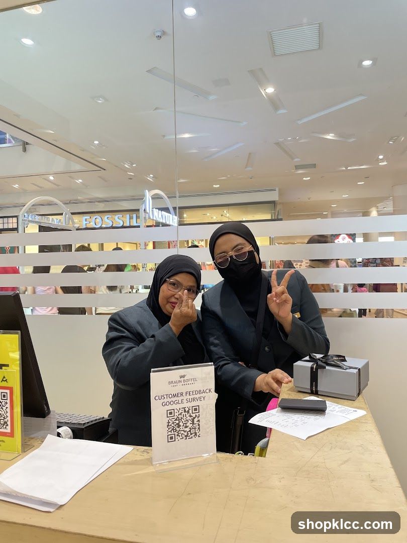 Two women at a counter