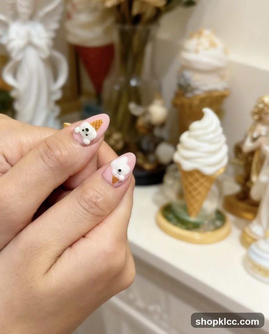 Nails with Ice Cream Design
