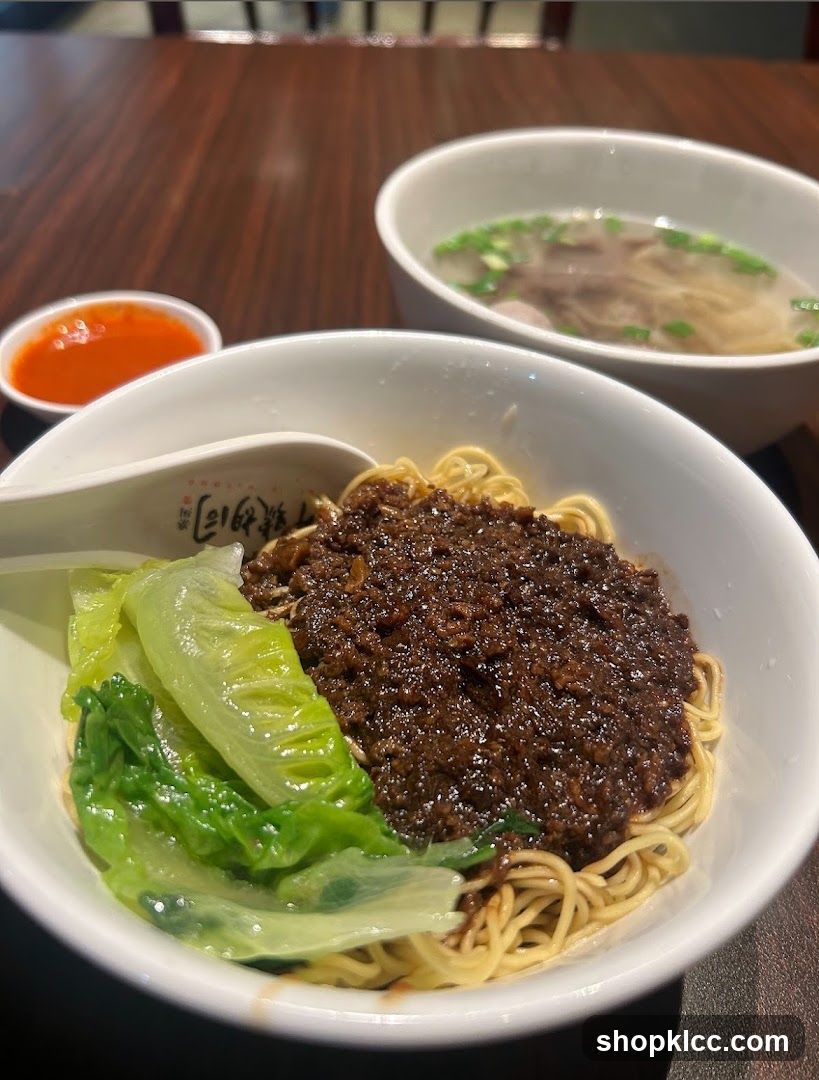 Noodles with Meat Sauce and Soup