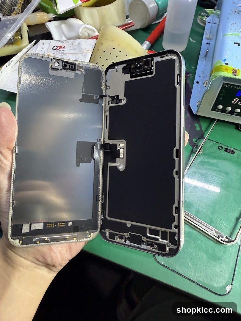 Disassembled Smartphone Screens