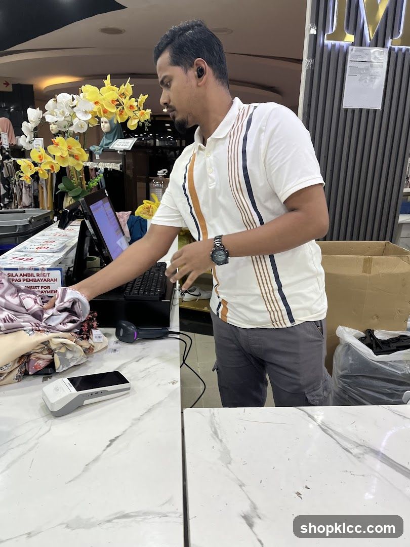 Cashier at work