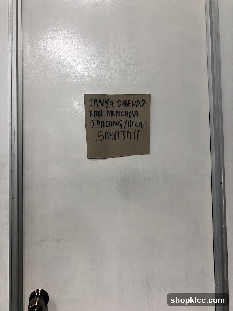 Sign on door