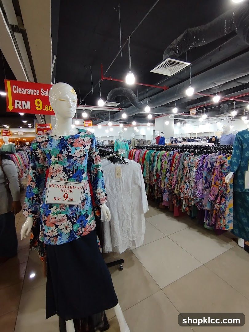 Clothing store with clearance sale