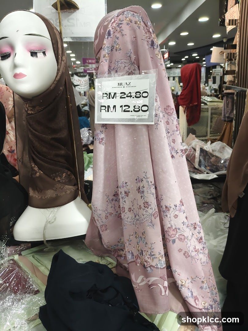 Hijab Display with Sale Sign