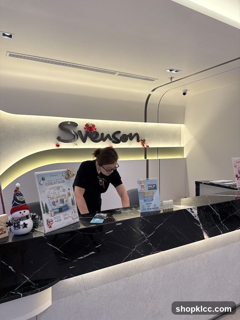 Reception Desk with Christmas Decorations