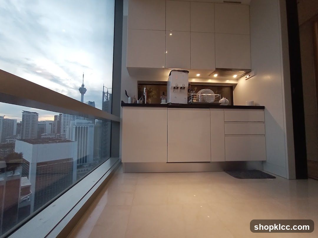Modern Kitchenette with City View
