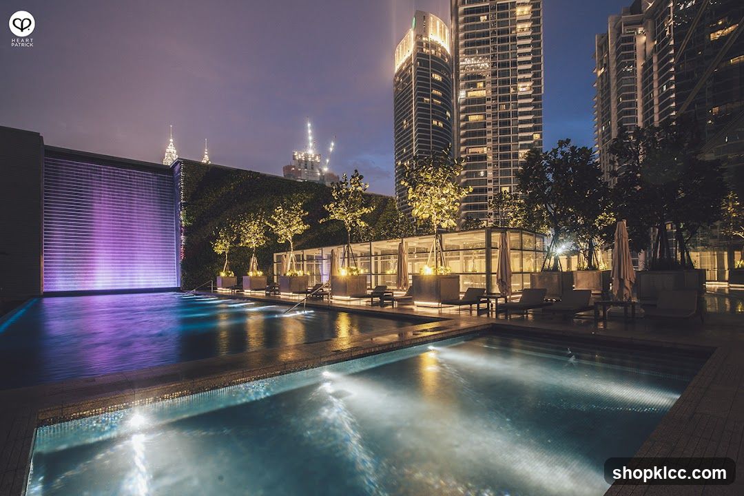 Rooftop Pool at Night