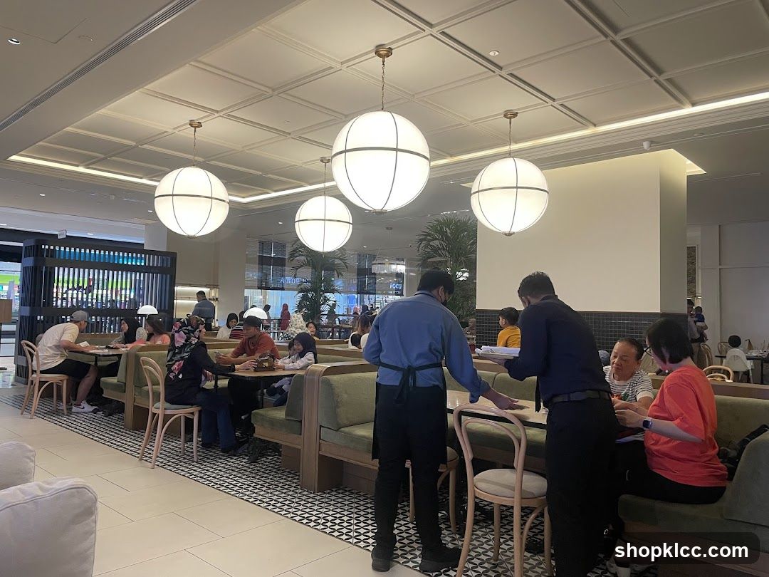 Restaurant Interior with Diners and Staff