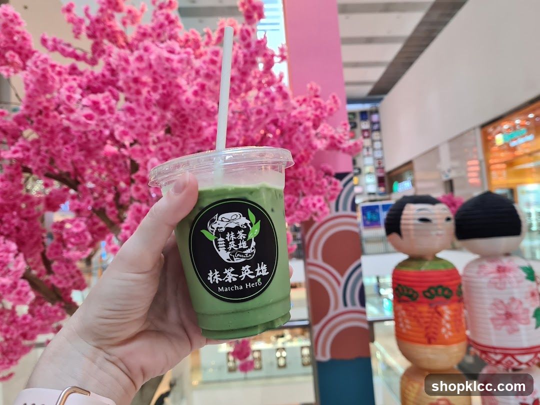 Matcha Drink with Decorative Figures