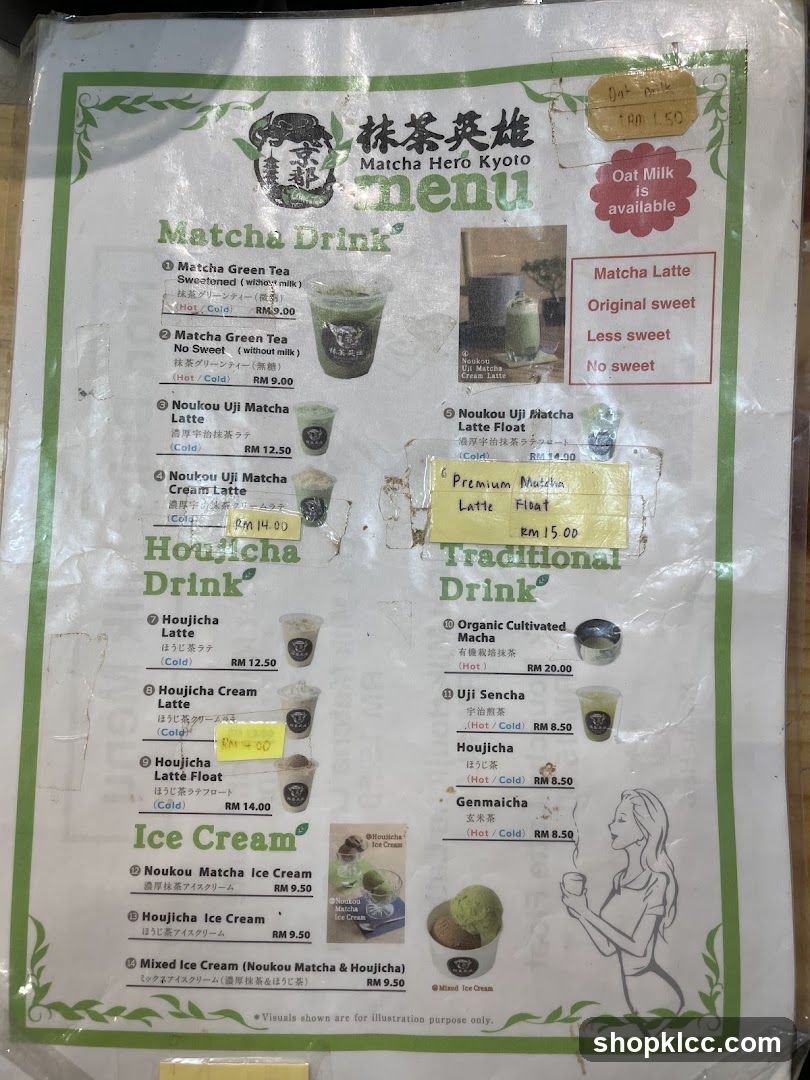 Matcha Hero Kyoto Menu