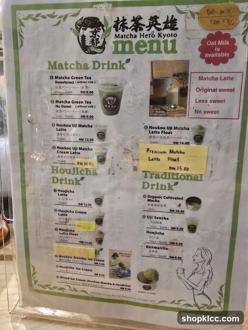 Matcha Hero Kyoto Menu