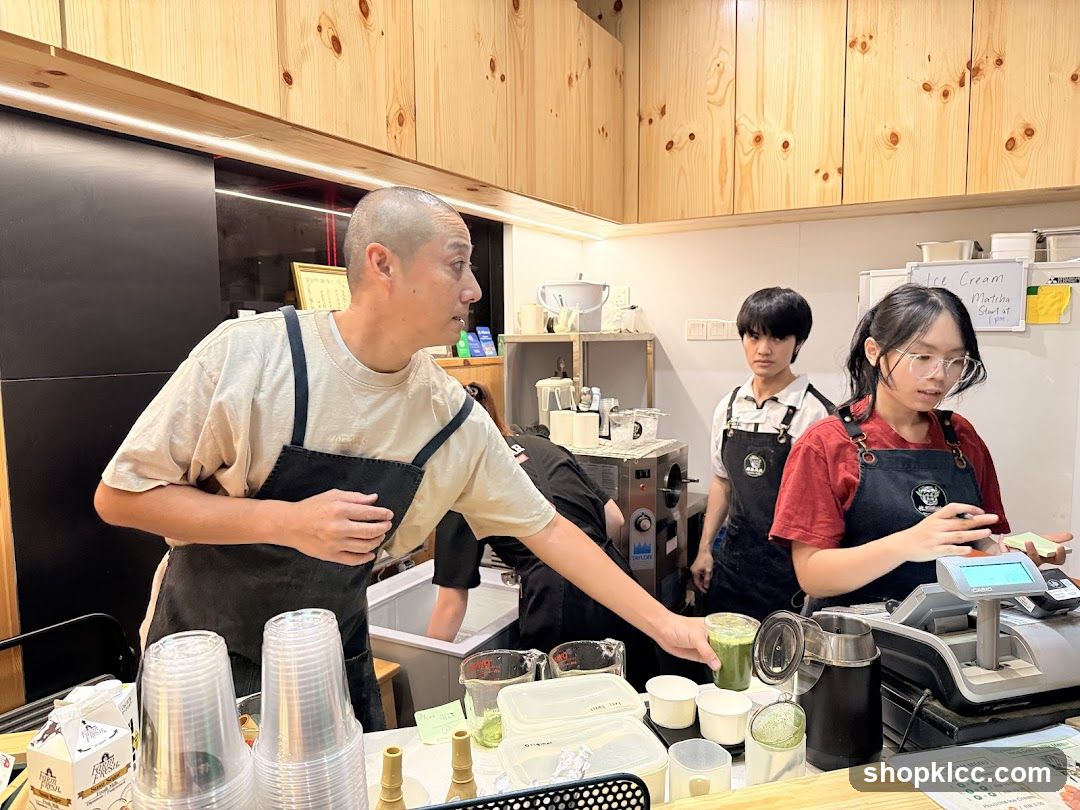 Staff preparing drinks