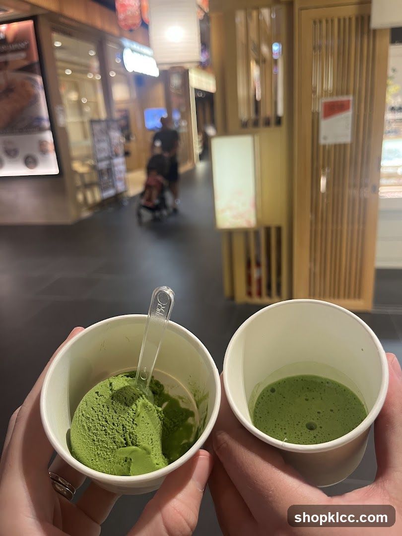 Matcha Ice Cream and Drink