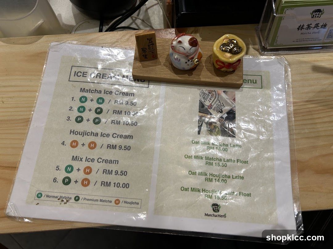 Matcha Hero Menu