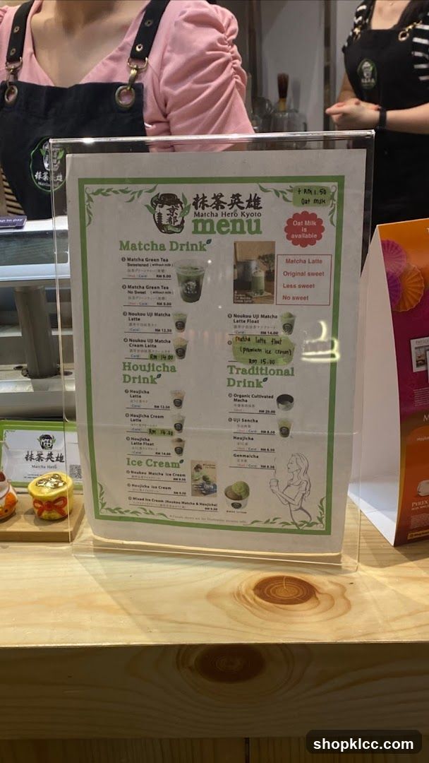 Matcha Hero Kyoto Menu