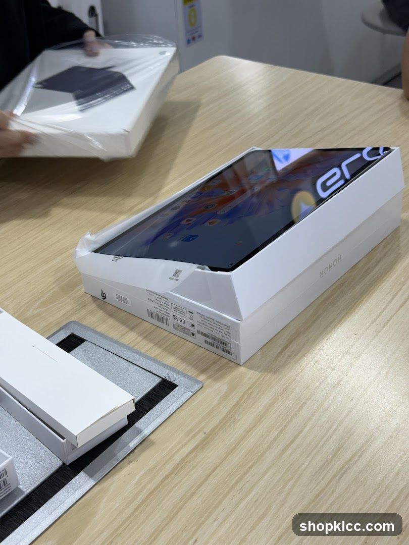 Unboxing a tablet
