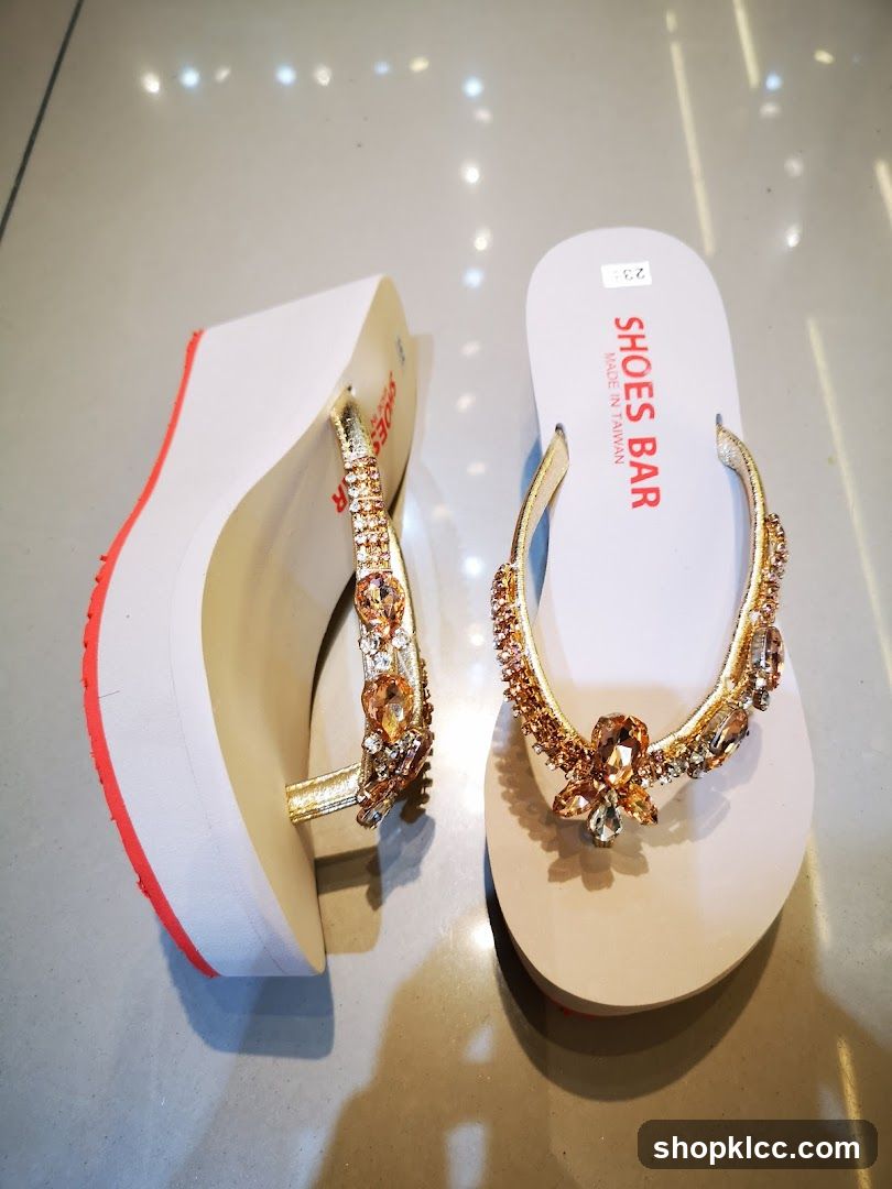 Embellished Wedge Flip-Flops