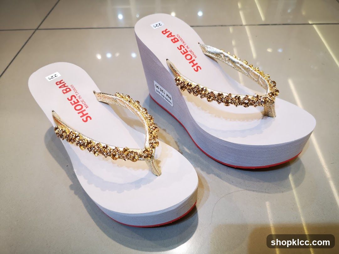 Embellished Wedge Flip-Flops