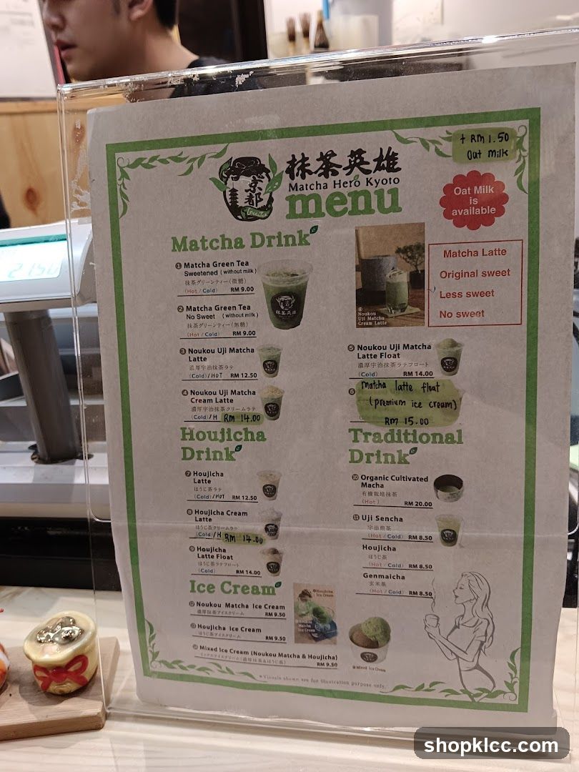 Matcha Hero Kyoto Menu