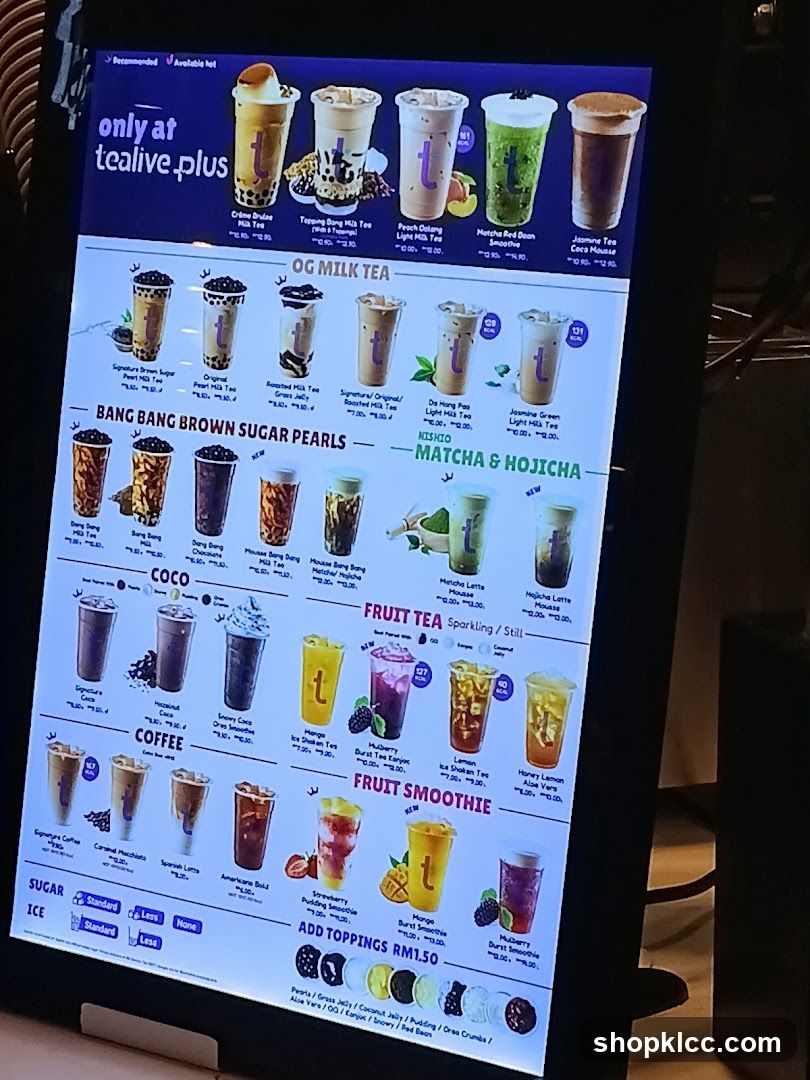 Tealive Menu