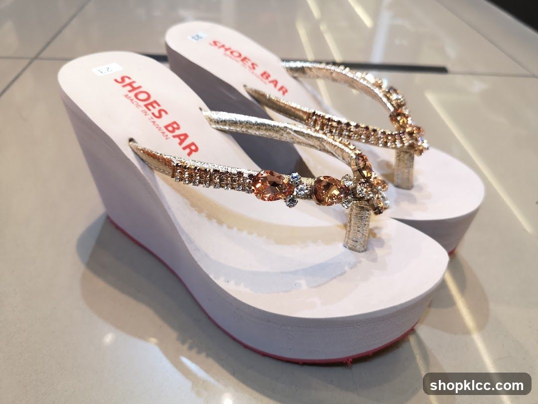 Embellished Wedge Flip-Flops