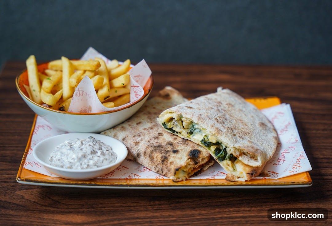 Calzone with Fries and Dip