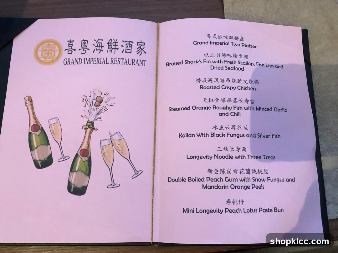 Grand Imperial Restaurant Menu